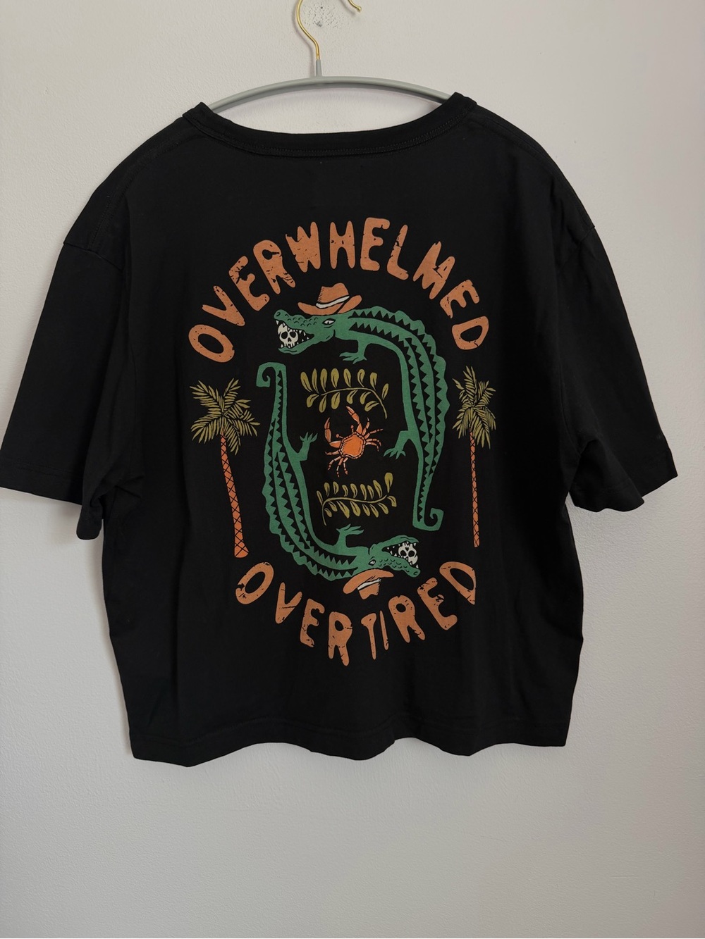 Octopied Mind Overwhelmed Overtired Alligator Graphic Tee XL
